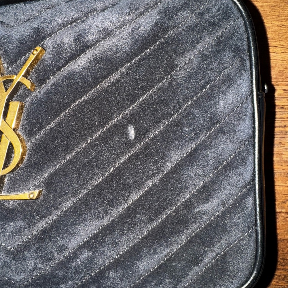 Yves Saint Laurent Black Suede Lou Crossbody Camera Bag - Picture 3 of 13